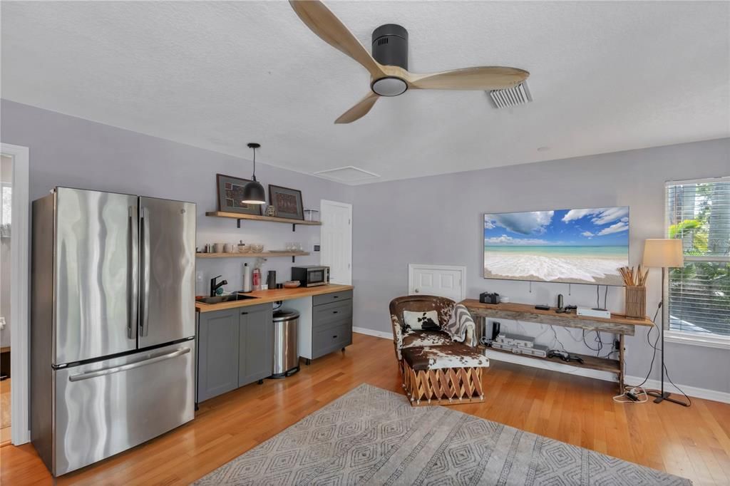 Interior, Kitchen, Stainless Steel Appliances, Wood Texture Flooring