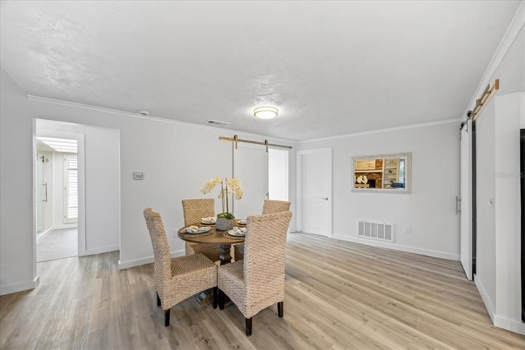 Dining room, Interior, Wood Texture Flooring