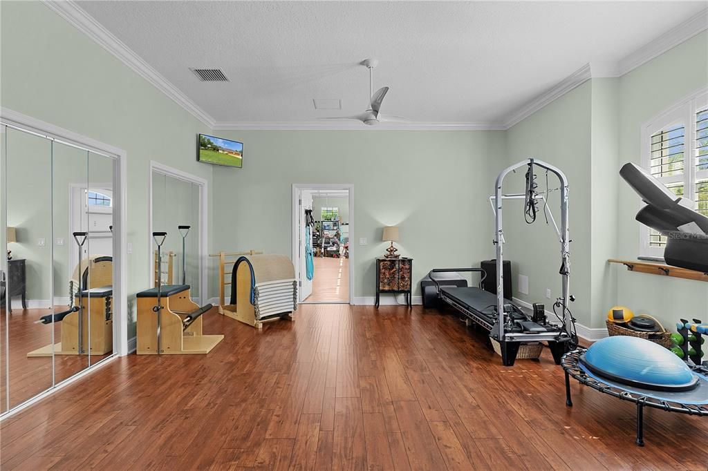Fitness Equipment, Interior, Wood Texture Flooring