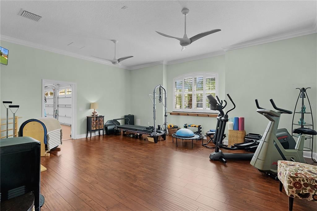 Fitness Equipment, Interior, Wood Texture Flooring