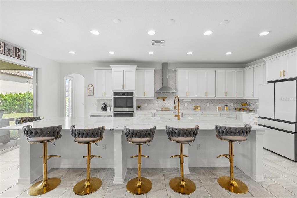 Interior, Kitchen, Marble, Recessed Lighting, Stainless Steel Appliances