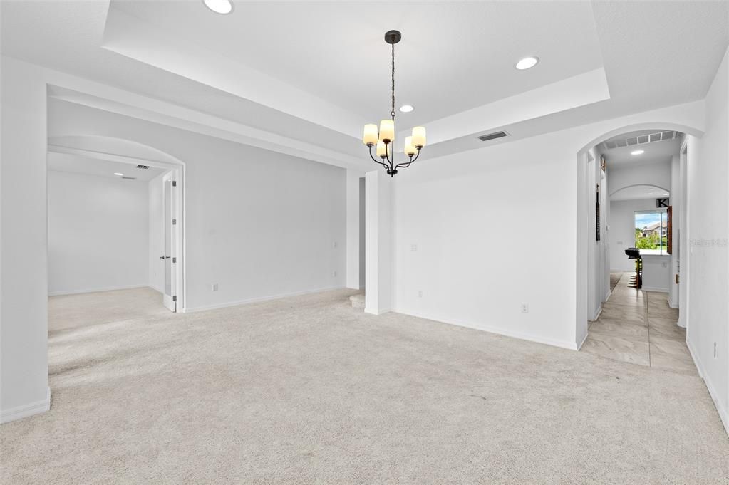Chandelier, Empty room, Interior, Recessed Lighting