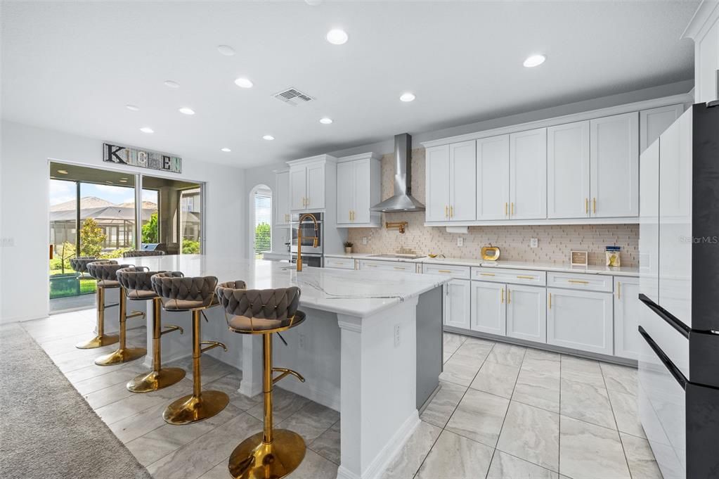 Interior, Kitchen, Marble, Recessed Lighting, Stainless Steel Appliances