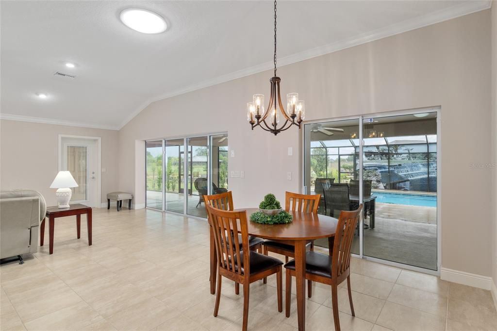 Chandelier, Dining room, Interior, Recessed Lighting