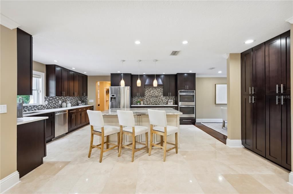 Interior, Kitchen, Pendant Lights, Recessed Lighting, Stainless Steel Appliances