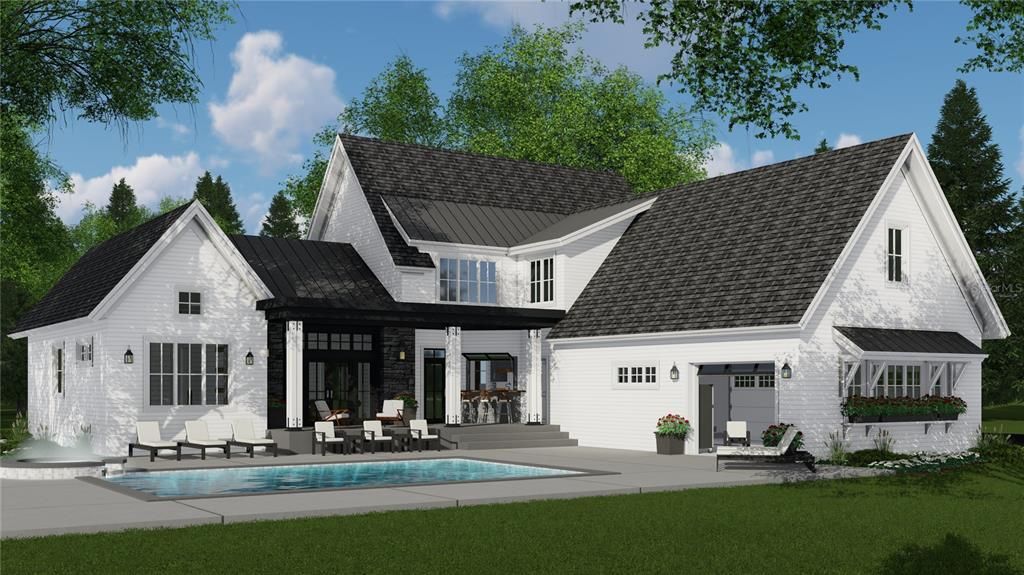 Attached, Backyard, Exterior, Facade, Pool, Farmhouse