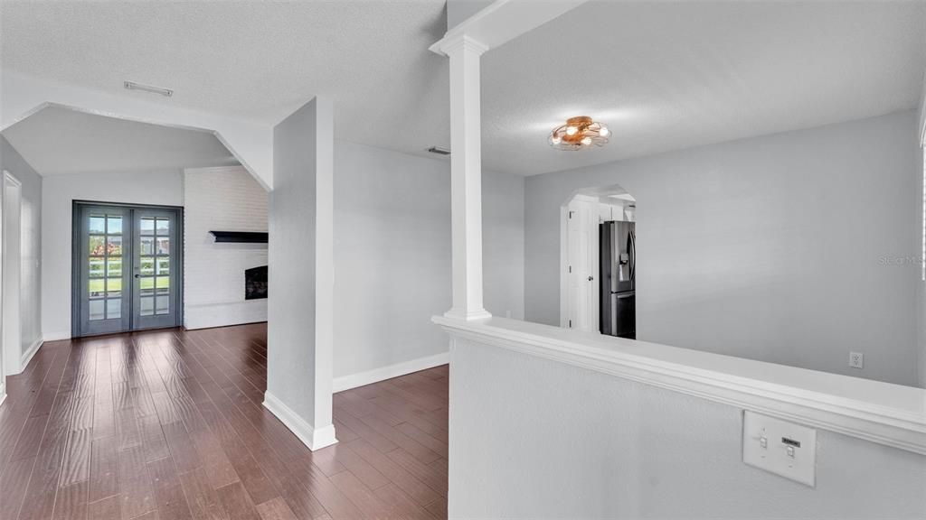 Fireplace, Interior, Wood Texture Flooring