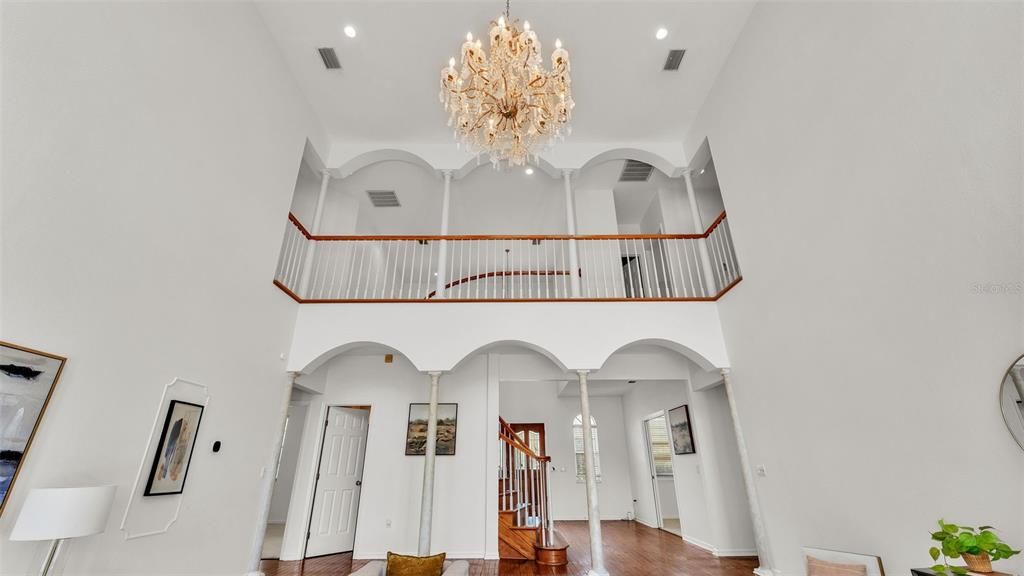 Chandelier, Interior, Recessed Lighting, Wood Texture Flooring