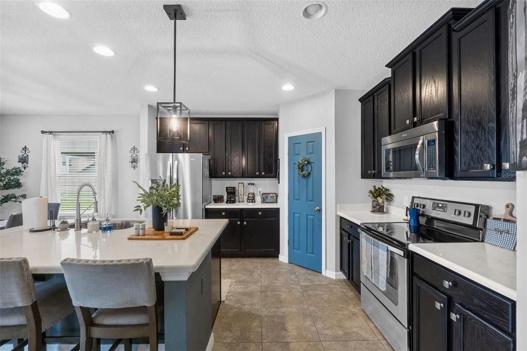 Interior, Kitchen, Pendant Lights, Recessed Lighting, Stainless Steel Appliances