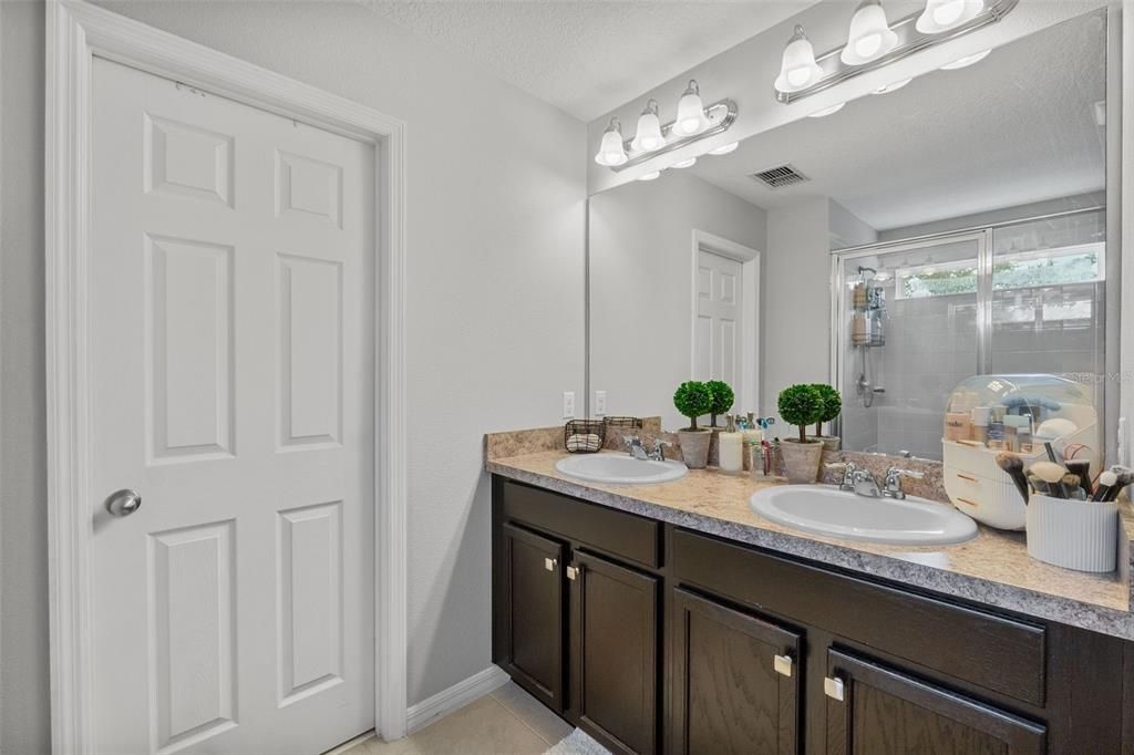 Bathroom, Dual Sink Vanities, Glass Shower, Interior