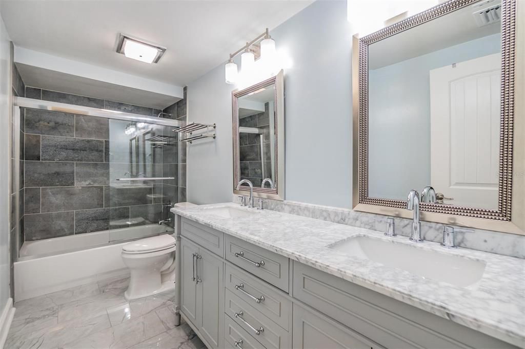 Bathroom, Dual Sink Vanities, Glass Shower, Interior