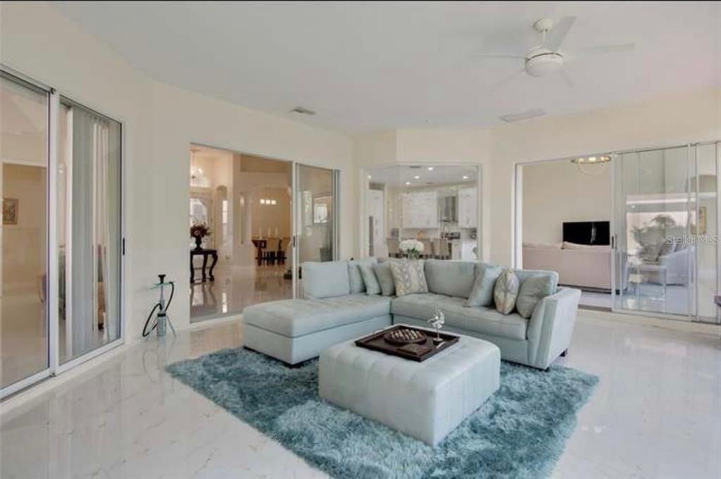 Interior, Kitchen, Living room, Marble, Recessed Lighting