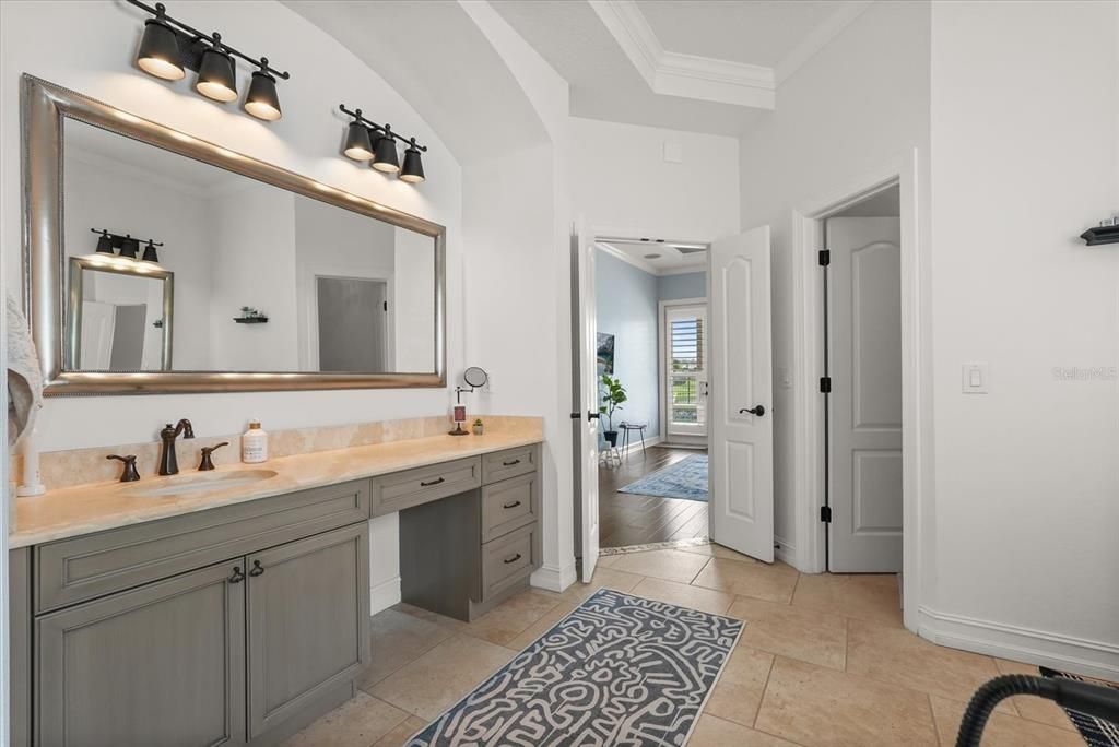 Bathroom, Dual Sink Vanities, Interior, Wood Texture Flooring