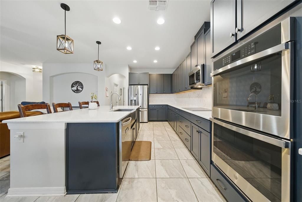 Interior, Kitchen, Pendant Lights, Recessed Lighting, Stainless Steel Appliances