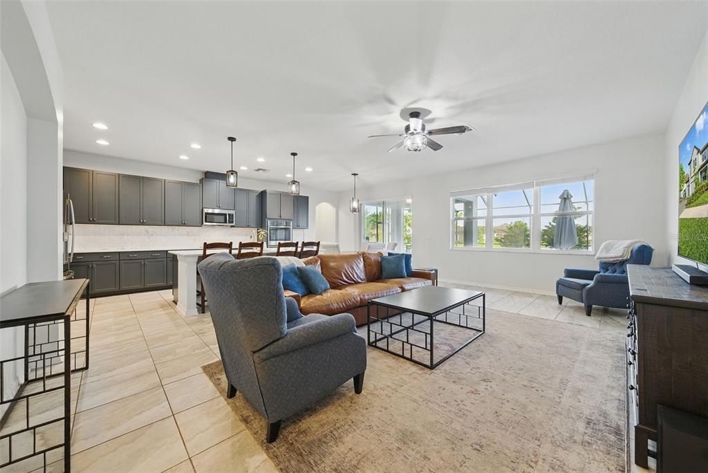 Interior, Kitchen, Living room, Pendant Lights, Recessed Lighting