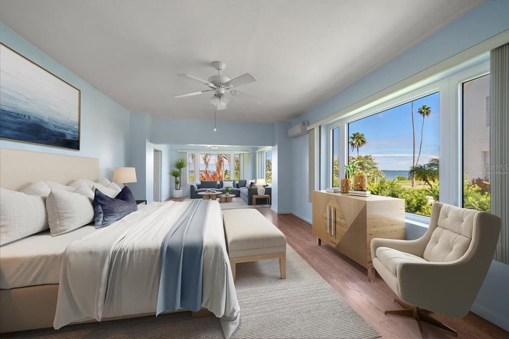 Bedroom, Interior, Water, Wood Texture Flooring