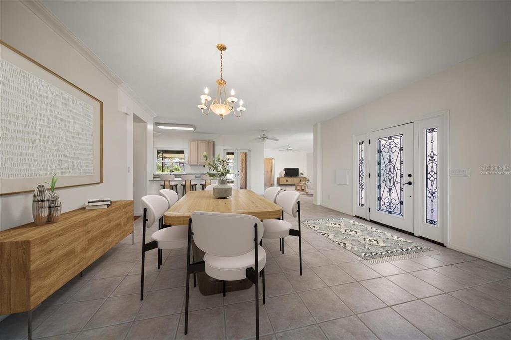 Chandelier, Dining room, Interior, Pendant Lights