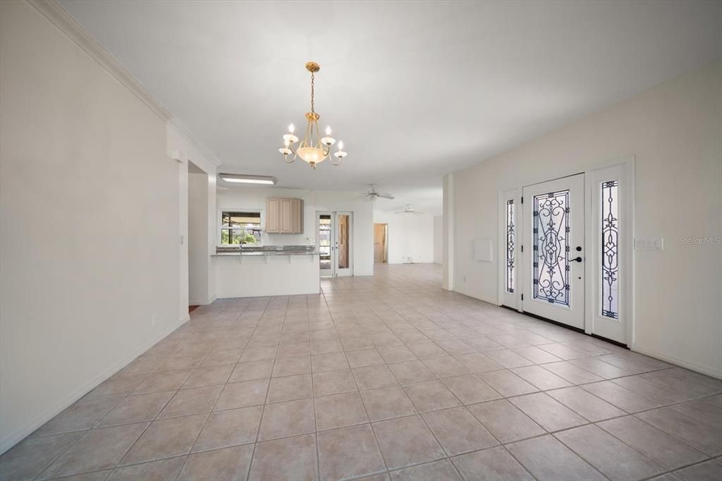 Chandelier, Empty room, Interior, Kitchen, Pendant Lights