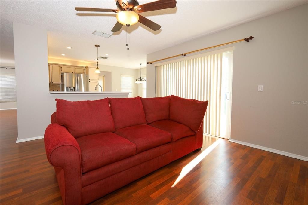 Interior, Kitchen, Living room, Pendant Lights, Recessed Lighting, Wood Texture Flooring