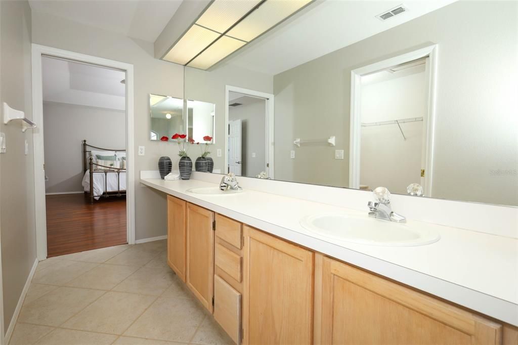 Bathroom, Dual Sink Vanities, Interior, Wood Texture Flooring
