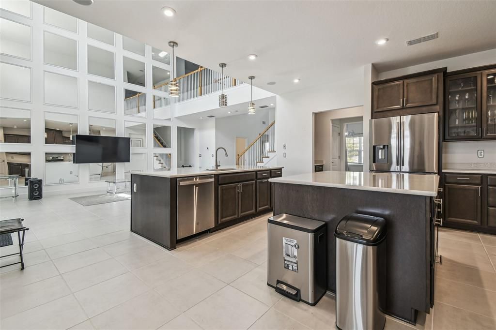 Interior, Kitchen, Pendant Lights, Recessed Lighting, Stainless Steel Appliances