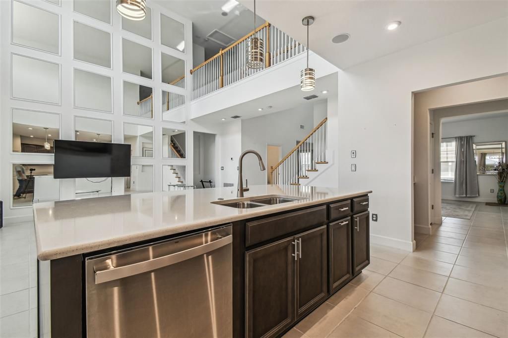 Interior, Kitchen, Pendant Lights, Recessed Lighting, Stainless Steel Appliances