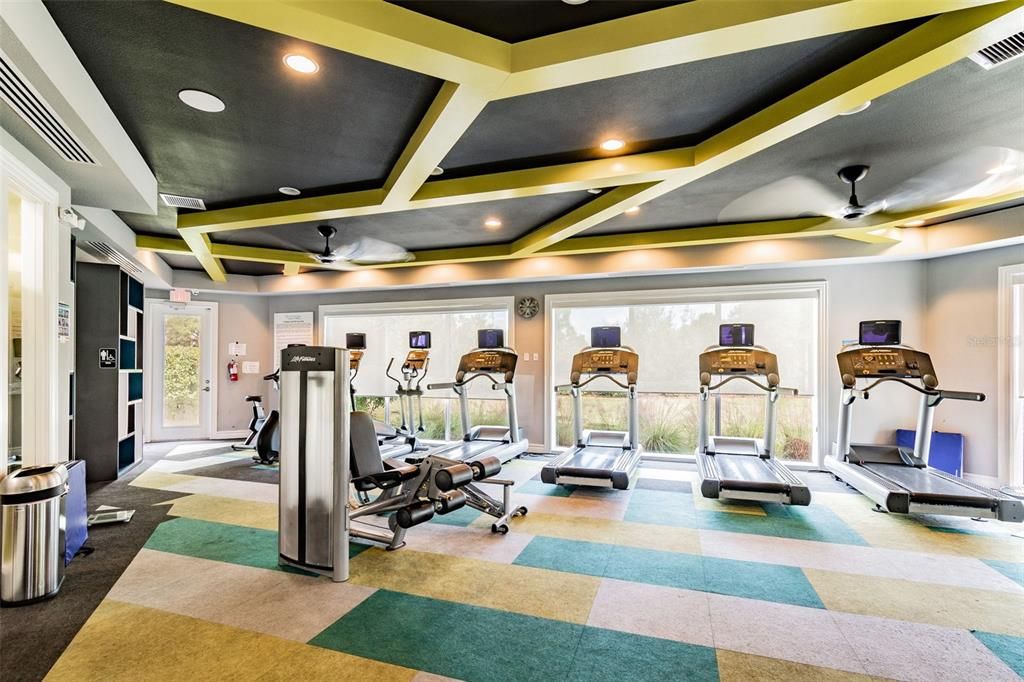 Fitness Equipment, Gym, Interior, Recessed Lighting