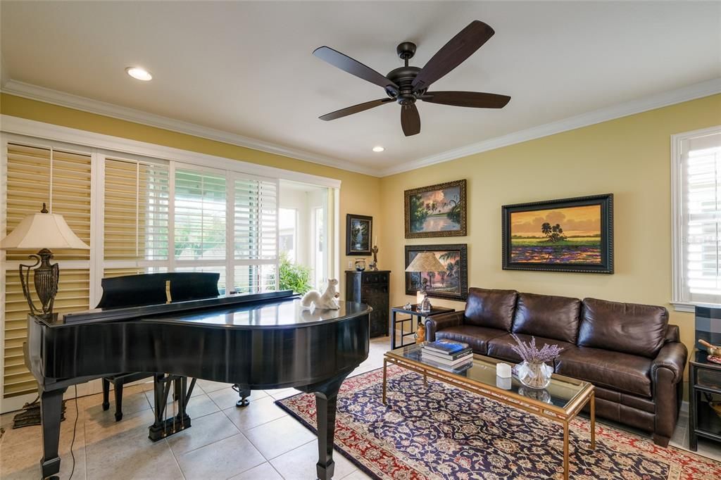 Interior, Living room, Piano, Recessed Lighting