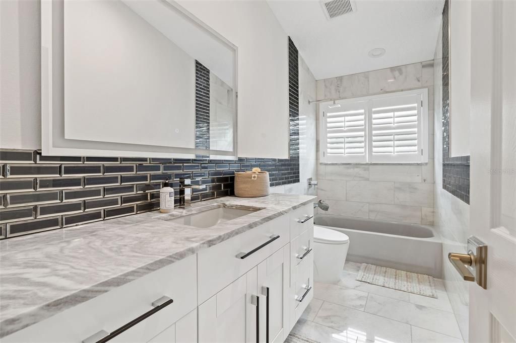 Bathroom, Dual Sink Vanities, Interior, Marble, Marble Walls