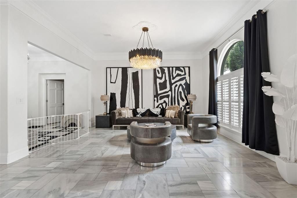 Chandelier, Interior, Living room, Marble