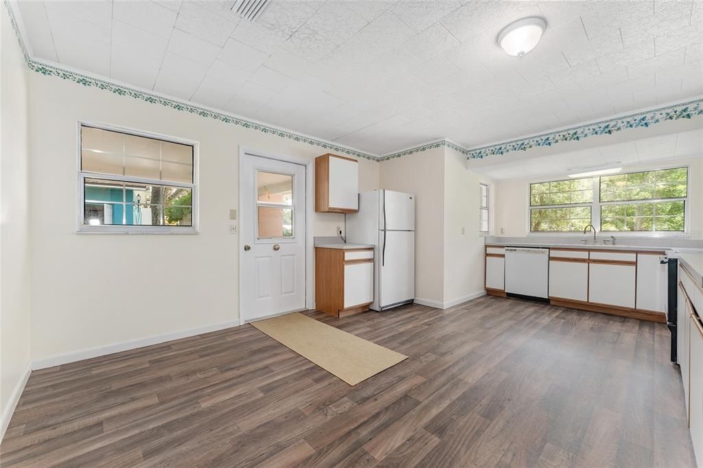 Interior, Kitchen, Wood Texture Flooring