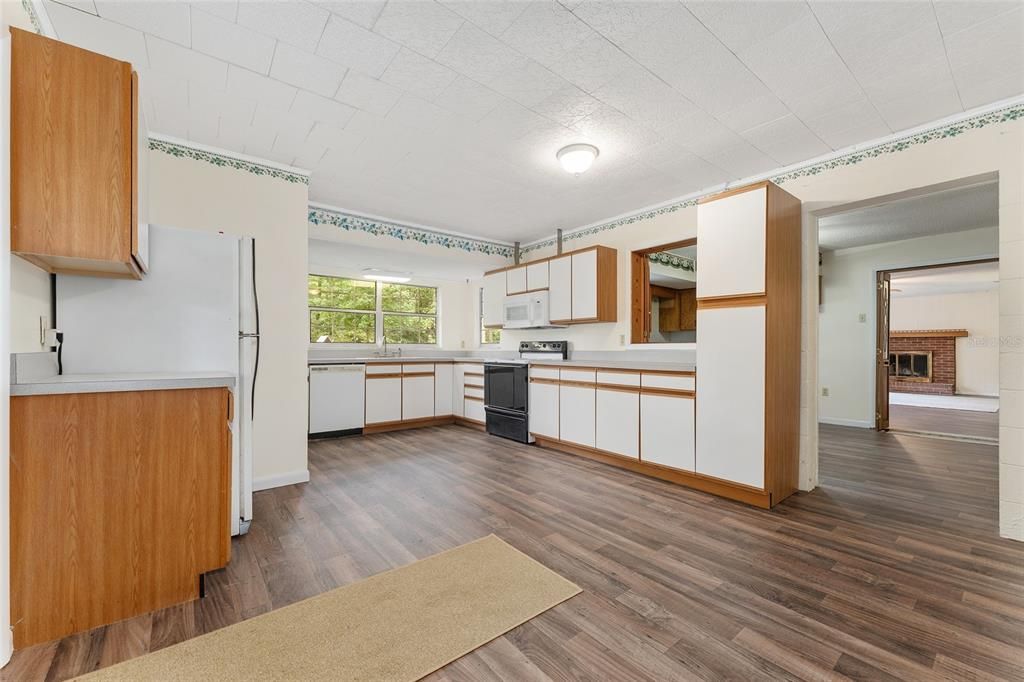 Interior, Kitchen, Wood Texture Flooring