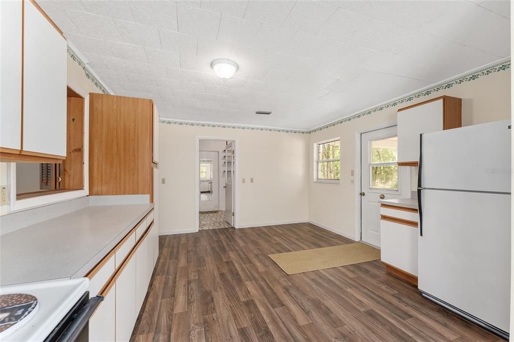 Interior, Kitchen, Wood Texture Flooring