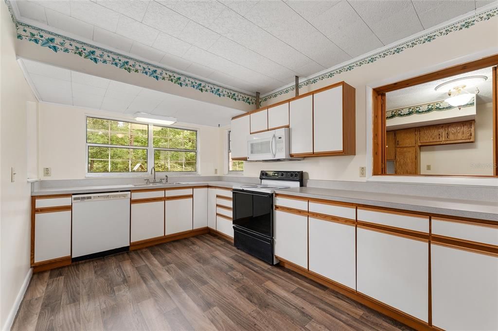Interior, Kitchen, Wood Texture Flooring