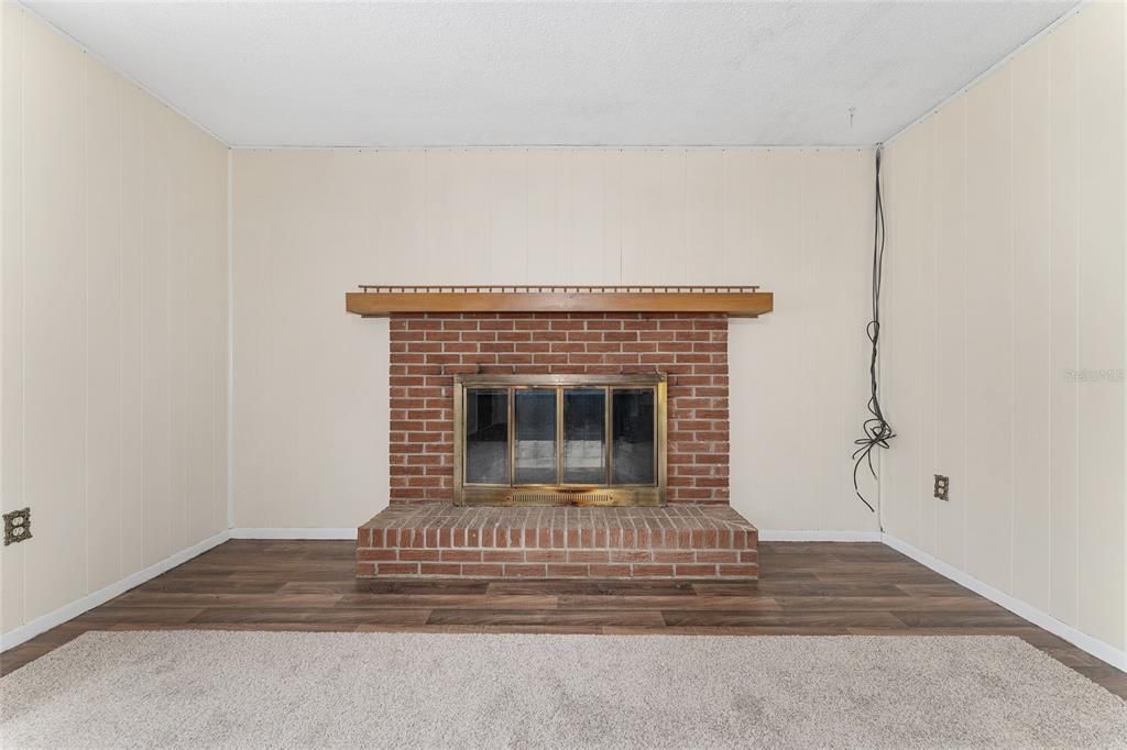 Fireplace, Interior, Wood Texture Flooring