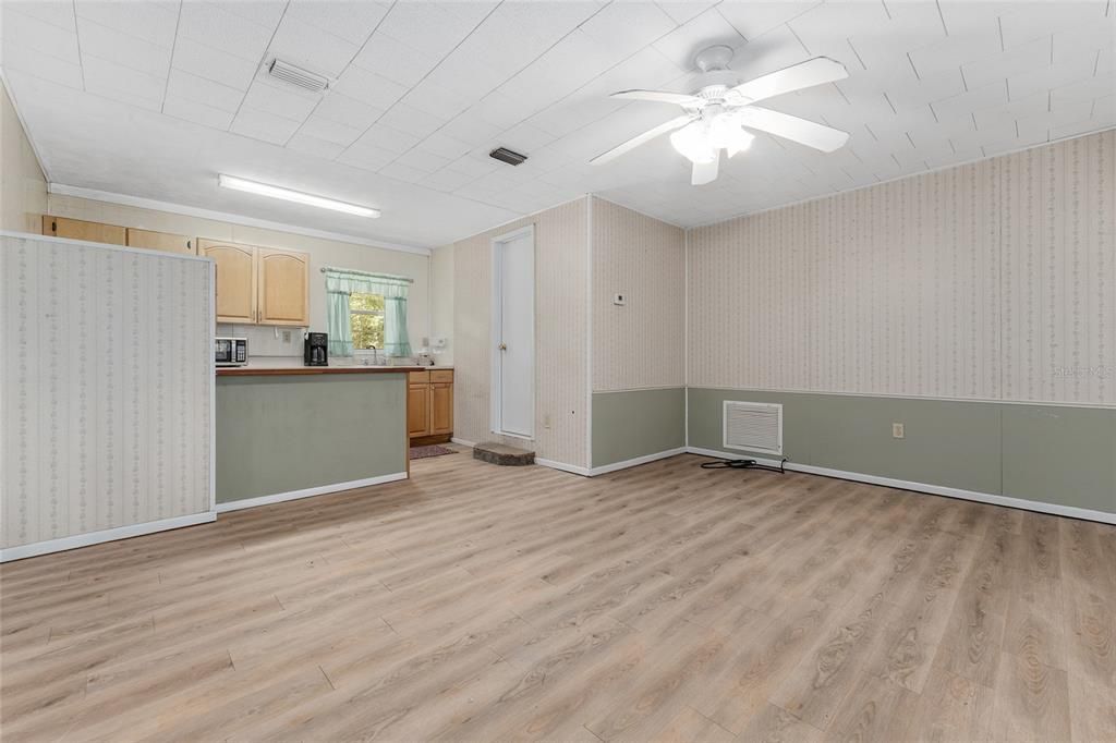 Empty room, Interior, Kitchen, Wood Texture Flooring