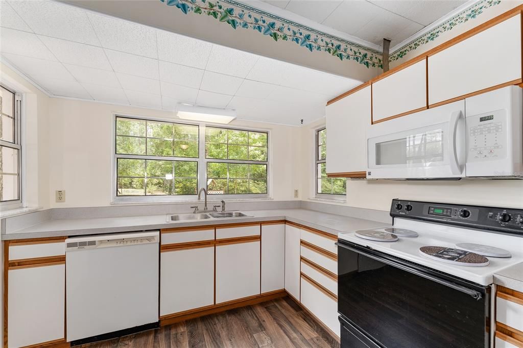 Interior, Kitchen, Wood Texture Flooring