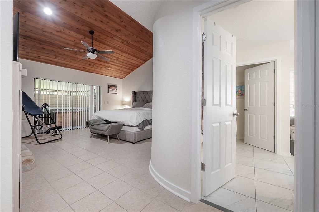 Bedroom, Interior, Recessed Lighting, Wooden Ceilings