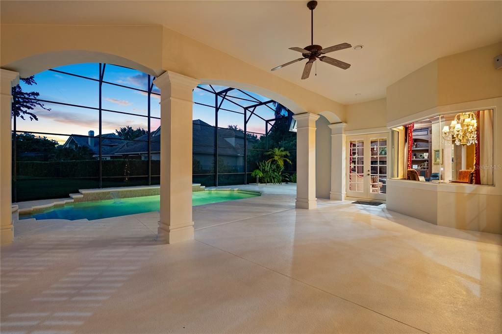 Chandelier, Glass Ceilings, Interior, Pool, Sun Room