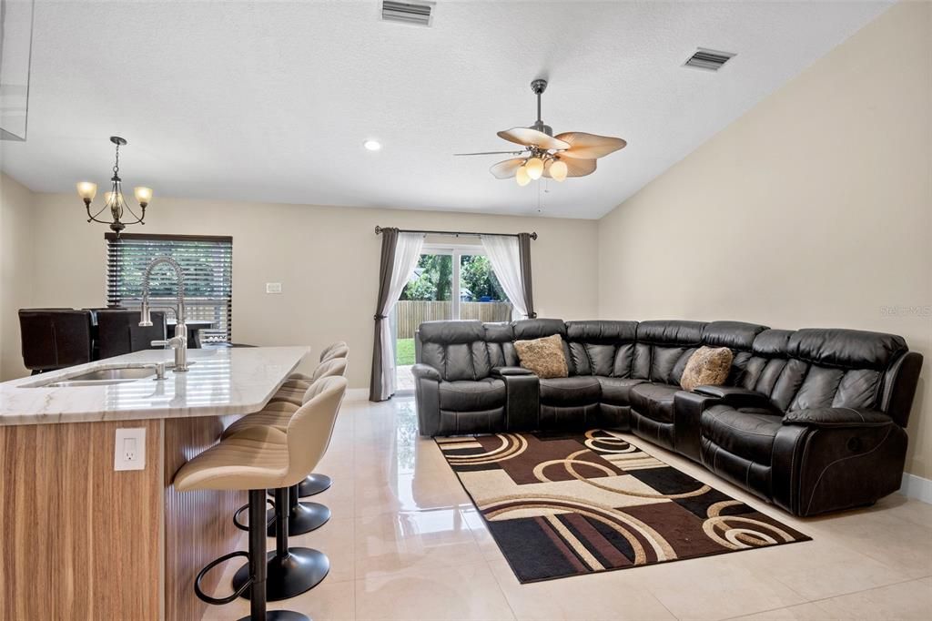 Chandelier, Interior, Kitchen, Living room, Recessed Lighting