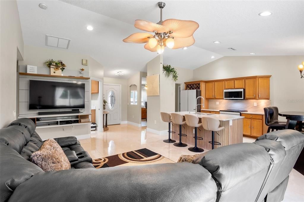 Interior, Kitchen, Living room, Recessed Lighting, Stainless Steel Appliances