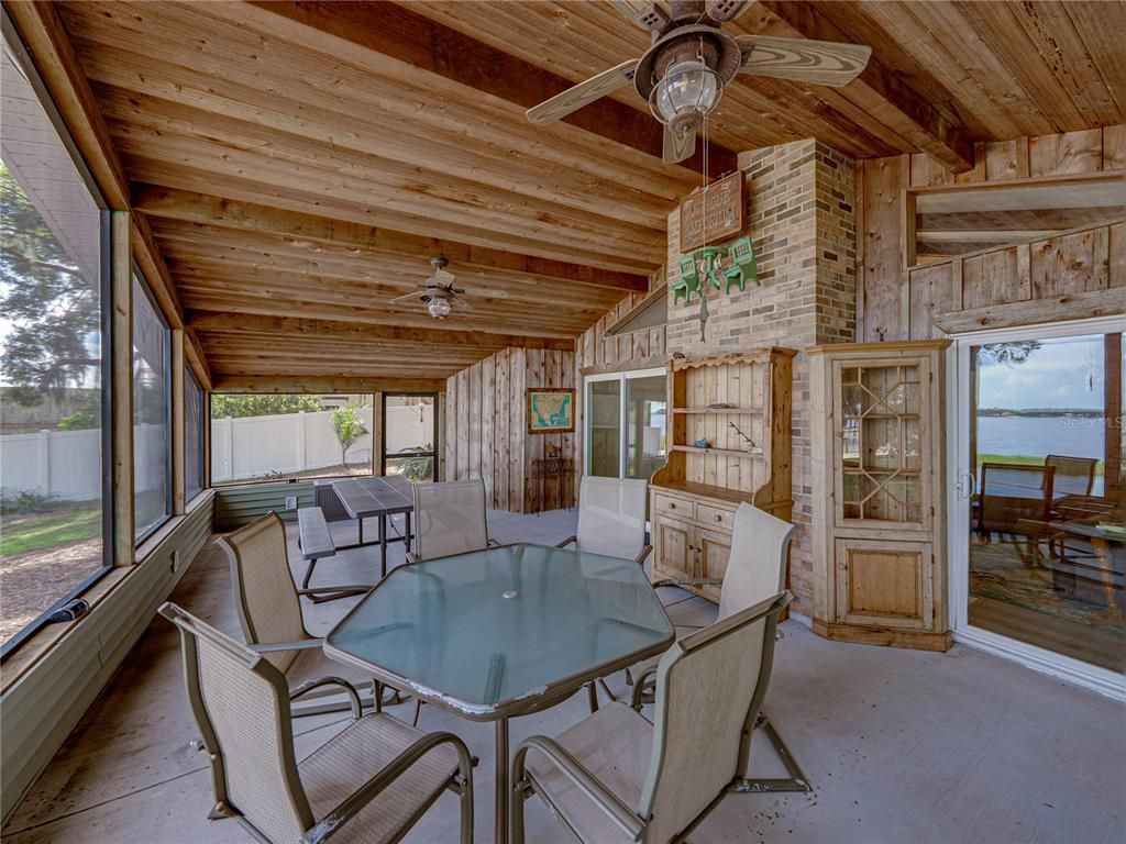Dining room, Interior, Stone Walls, Sun Room, Water, Wooden Beams, Wooden Ceilings, Wooden Walls