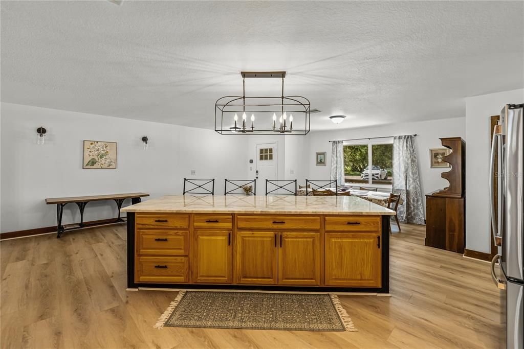 Chandelier, Interior, Kitchen, Wood Texture Flooring