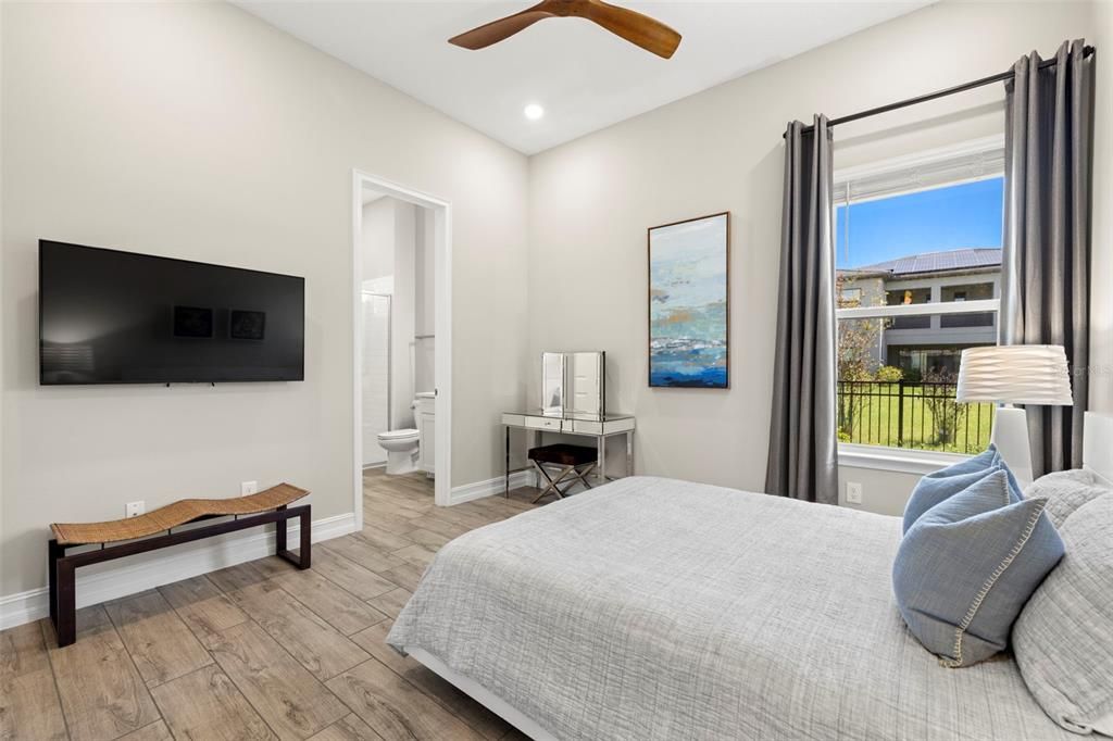 Bathroom, Bedroom, Interior, Recessed Lighting, Wood Texture Flooring
