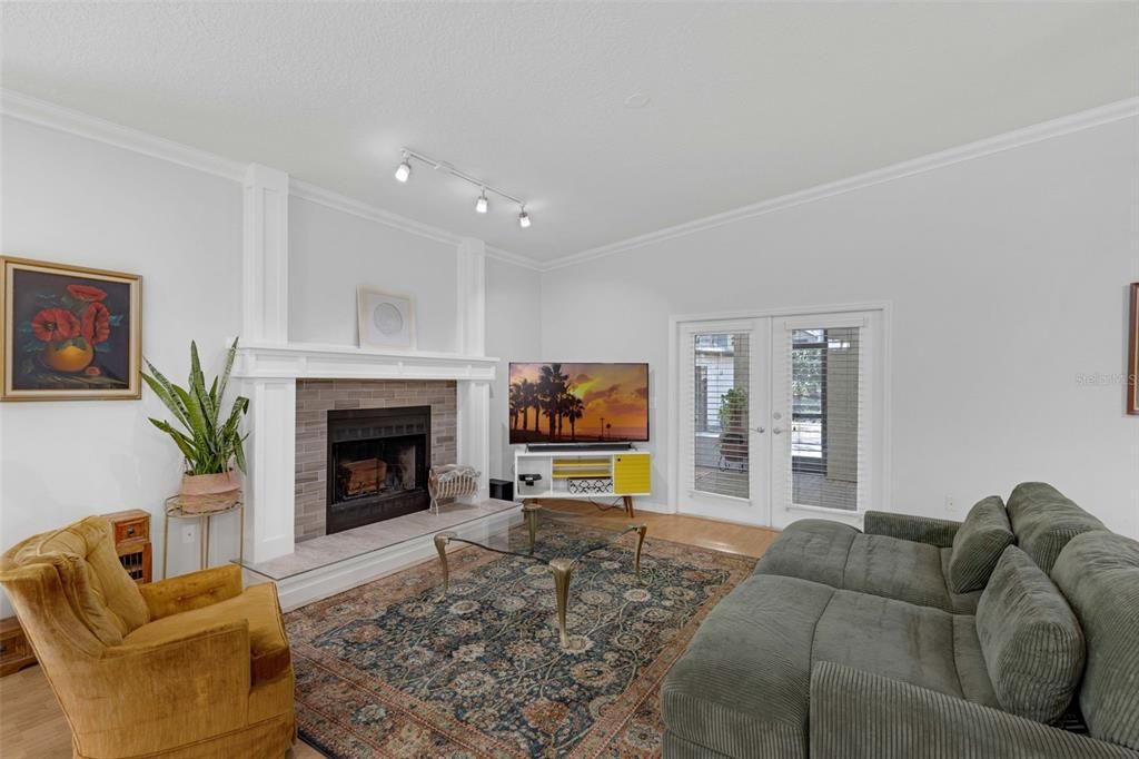 Fireplace, Interior, Living room, Wood Texture Flooring