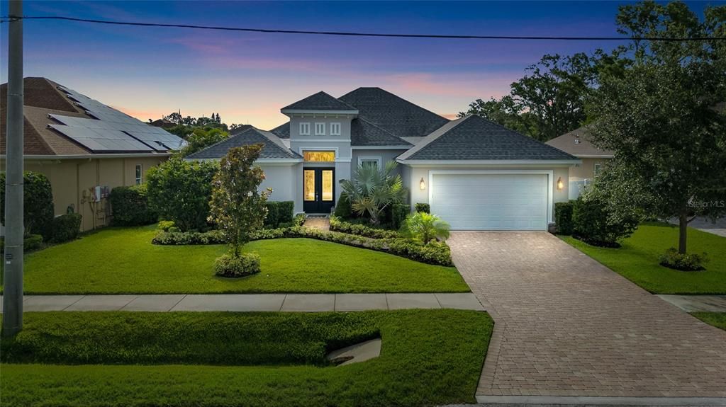 Attached, Exterior, Facade, Solar Panels, French Provincial