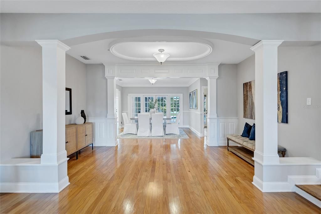 Dining room, Interior, Wood Texture Flooring