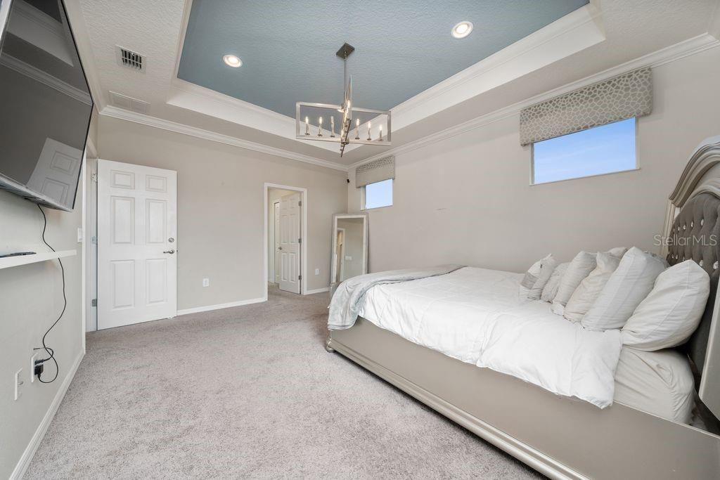 Bedroom, Interior, Pendant Lights, Recessed Lighting