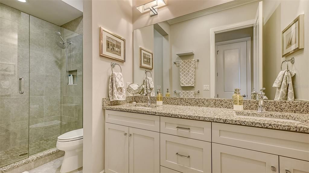 Bathroom, Dual Sink Vanities, Glass Shower, Interior