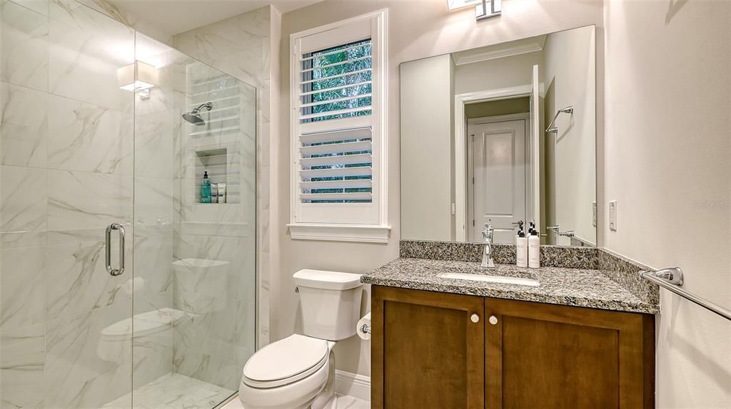 Bathroom, Glass Shower, Interior, Marble Walls